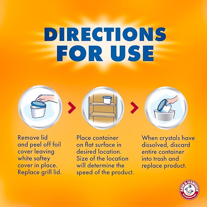 Arm & Hammer Essentials Disposable Moisture Absorber and Odor Eliminator Tub, Fragrance Free, 1 lb., Attracts and Traps Excess Moisture, Ideal Closet Dehumidifier (Pack of 3) - Image 8
