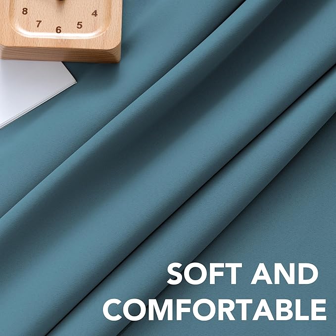 H.VERSAILTEX Blackout Curtains Thermal Insulated Window Treatment Panels Room Darkening Blackout Drapes for Living Room Back Tab/Rod Pocket Bedroom Draperies (2 Panels, Storm Blue, 52 x 63 Inch) - Image 5