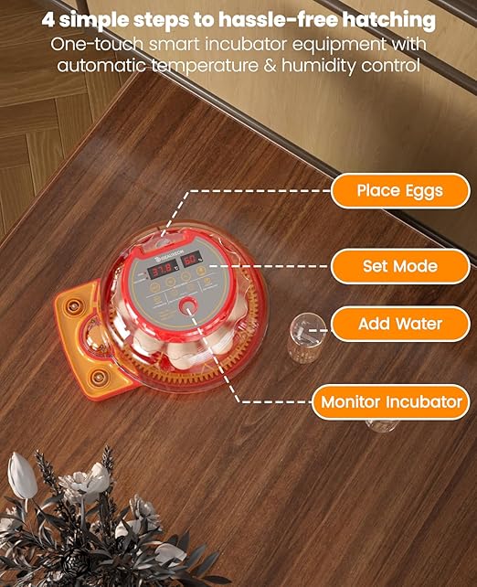 8 Chinken Incubators for Hatching Eggs with Automatic Egg Turning and Humidity Control Automatic Water Refill,Egg Candler Nature Right 360 Incubator Duck Quail Chick Turkey Hatching Incubator - Image 7