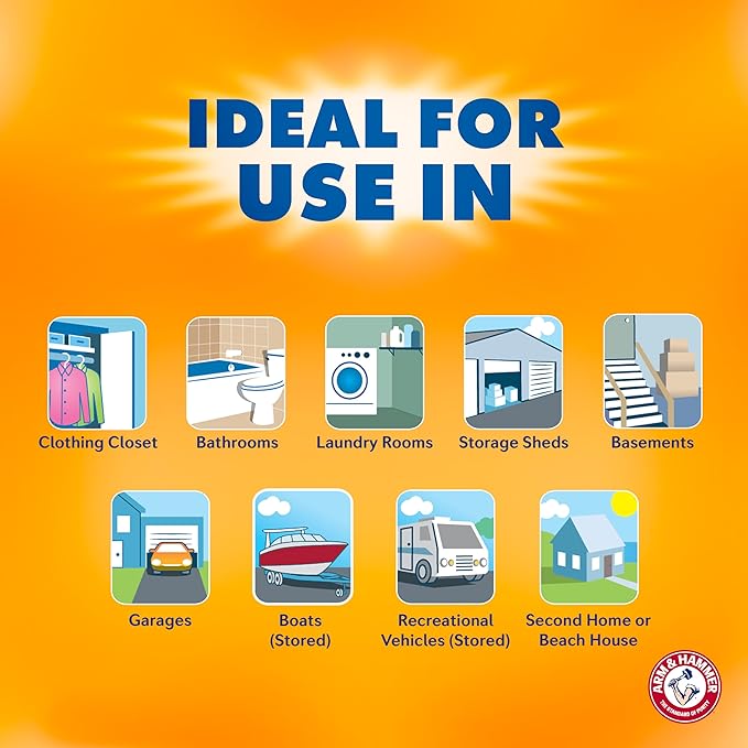 Arm & Hammer Clean Burst Moisture Absorber and Odor Eliminator Tubs, 14 oz., 6 Pack, Attract and Trap Excess Moisture, Eliminate Musty Odors, Convenient and Effective - Image 6