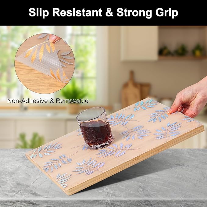 Cooyes Shelf Liner – Premium Non-Adhesive Cabinet & Drawer Liner for Kitchen – Waterproof Shelf Paper with Modern Pattern – Durable EVA Cabinet Mat – Easy to Cut （12" W x 120" L） - Image 2