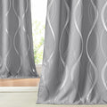 NICETOWN Blackout Curtains 95 inches Long, Foil Printed Wave Lines Energy Saving Thermal Insulated Solid Grommet Blackout Draperies for Patio Hall Studio (1 Pair, 52 inches by 95 inches, Silver Grey) by NICETOWN