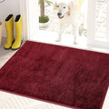 PURRUGS Dirt Trapping Door Mat 24" x 35.5", Non-Slip Machine Washable Entryway Rug, Dog Doormat, Indoor Front Door Mat, Super Absorbent Entry Rug for Muddy Shoes & Paws, Burgundy Red by PURRUGS