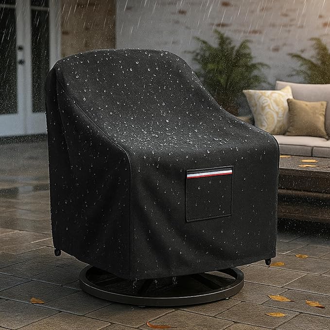 Outdoor Patio Chair Covers Waterproof, 28W x 33D x 38.5H inches Weather Resistant Patio Furniture Cover All-Weather Protection Heavy Duty 600D 2-Pack Black - Image 3