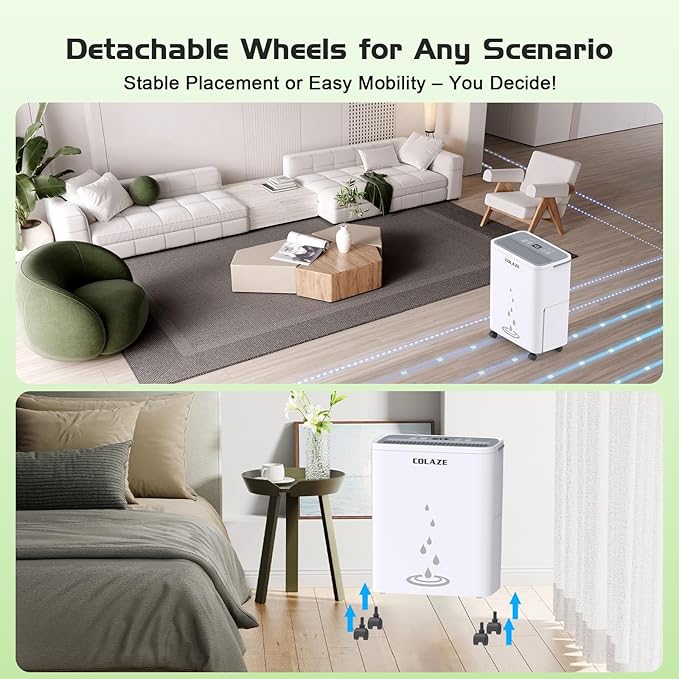 2500 Sq. Ft Dehumidifier for Home - 30 Pint Dehumidifier for Basement with Drain House - Ideal for Large Room Bedroom Bathroom - Humidity Control, Auto Defrost, 24H Timer - Image 7