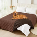 Smiry Waterproof Dog Bed Cover Pet Blanket, Soft Washable Dog Blanket for Furniture Bed Couch Sofa Reversible, Checkered (82"x102", Brown/Chocolate) by Smiry