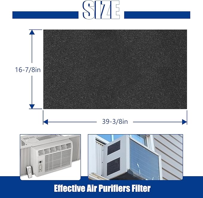 Cut to Fit Foam Pad Pre Filter, Air Purifiers Filter Replacement, Compatible with Most Air Conditioner, Trash Cans, Dehumidifier, 39 x 16 inch, 1 Pack - Image 2