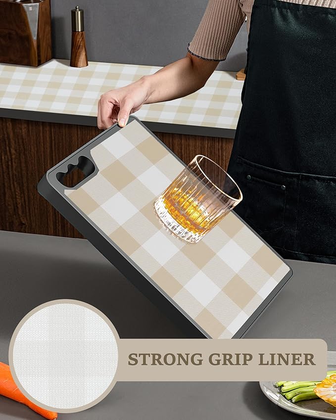 Shelf Liner for Kitchen Cabinets Non-Adhesive Drawer Liners Non-Slip Strong Grip Cabinet Liners Thickened Paper for Shelves, Dresser, Cupboard, Tool Box, Pantry, Bathroom Drawers Beige 17.5In x 10FT - Image 4