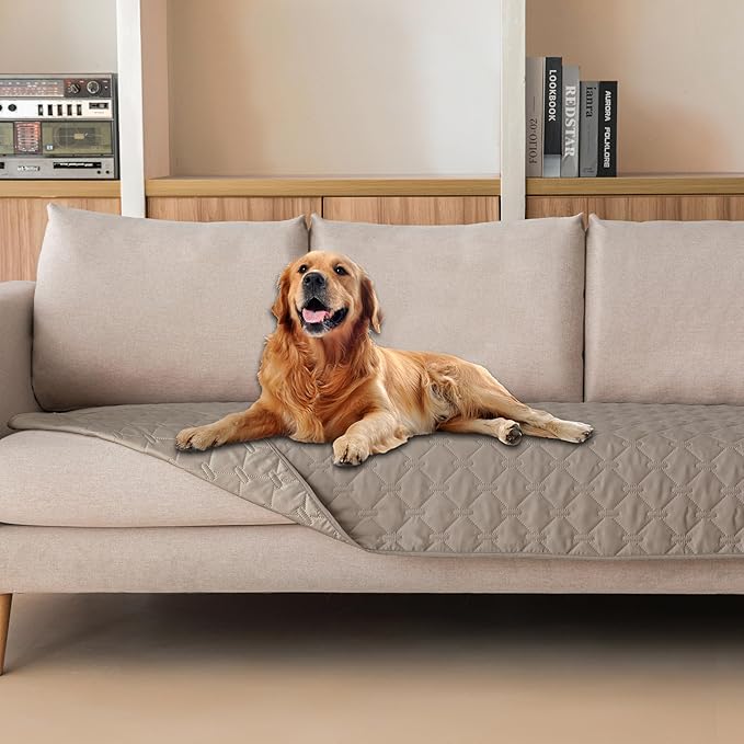 gogobunny 3X Stronger Waterproof Pet Blanket, Scratch Proof Furniture Protector for Dogs Cats, Reversible Cover 30x80 Inch, Dark Stone by gogobunny