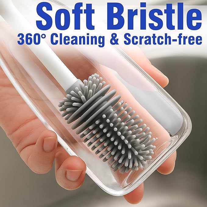 PHYEX 2 Packs Long Handle Bottle Brushes, Water Bottle Cleaner for Washing Narrow Neck/Mouth Bottle - Image 5