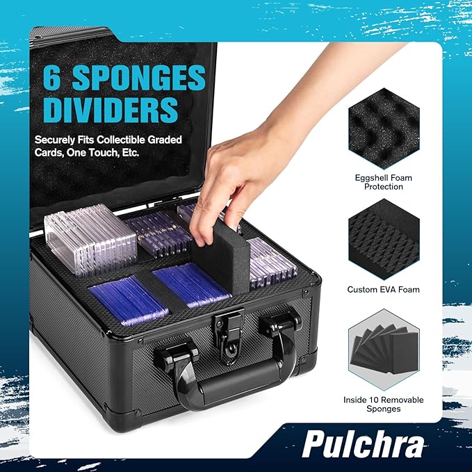 Pulchra Graded Card Storage Box, Top Loaders Case, Sports Trading Box, Slab PSA MTG CSG SGC Magnetic Holder, Waterproof Carrying Case, Collector Storage Boxes - Image 6
