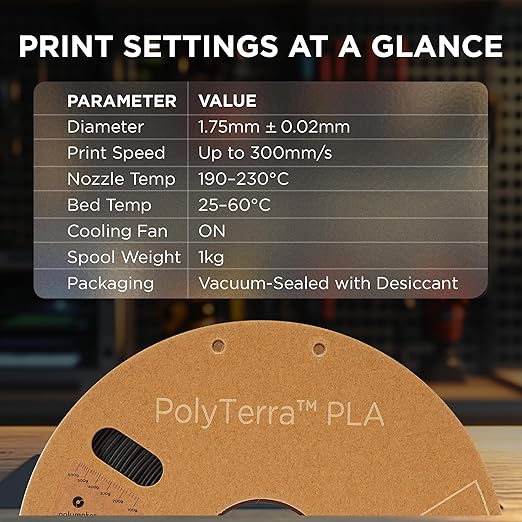 Polymaker Matte PLA for Production 1.75mm 2.5kg Black, 1.75mm 3D Printer PLA Filament 2.5kg, Cost Effective Large Spool for Heavy 3D Printing Users - Image 6