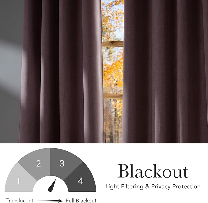 NICETOWN Pink Faux Linen Room Darkening Rod Pocket Curtains 63 inch Length, W42 x L63, Light Blocking Thermal Insulated Noise Reducing Drapes for Bedroom Living Room Farmhouse Decor, 2 Panels - Image 6