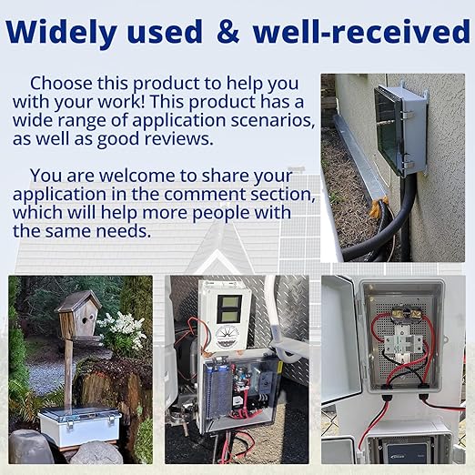 MAKERELE Extra Large Electrical Box Plastic IP67 Electronics Clear Waterproof Boxes for Outdoors Case with 2 NPT 1”Glands and Wall Bracket Hinged Cover Outdoor Enclosure Box(23.6"*15.7"*8.7") - Image 5