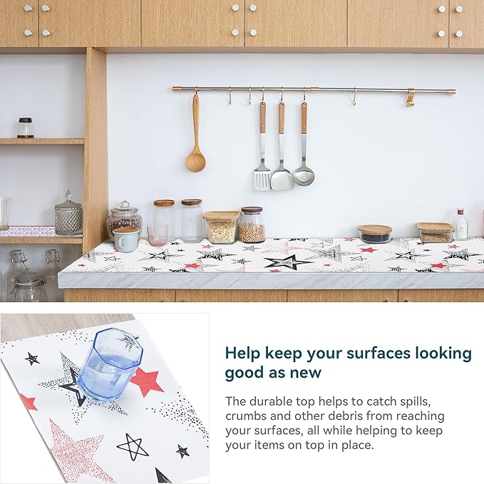 Shelf Liner 18" W x 384" L Long Non Adhesive Kitchen Drawer Liner, Waterproof Shelf Liner Durable Anti-Slip for Kitchen Cabinets - Image 3