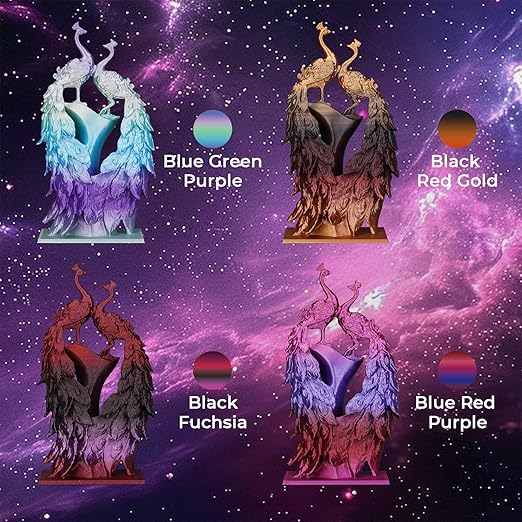 AMOLEN Silk PLA Filament Bundle, 3D Printer Filament Gradient 1.75mm Silk Shiny Filament Bundle 1.75mm PLA 200gX 4 Spools - Image 2