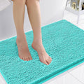Smiry Luxury Chenille Bathroom Rugs 36x24, Extra Soft and Absorbent Shaggy Bath Mat, Machine Washable, Non-Slip Plush Carpet Runner for Tub, Shower, and Floor, Home Decor Accessories, Turquoise by Smiry