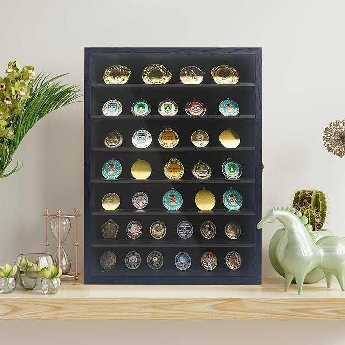 16x20 Shadow Boxes Display Cases with Shelves, Black Deep Shadow Box Frame for Keepsake Collectibles, Coins Military Medals Pins Wedding Flowers - Image 7