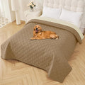 Smiry Reversible Waterproof Couch Covers for Sofa, Washable Dogs Pet Couch Covers for 3 Cushion Sofa Pet Friendly, Water Resistant Furniture Protector Slipcover, Geometric (82"x102", Camel/Beige) by Smiry