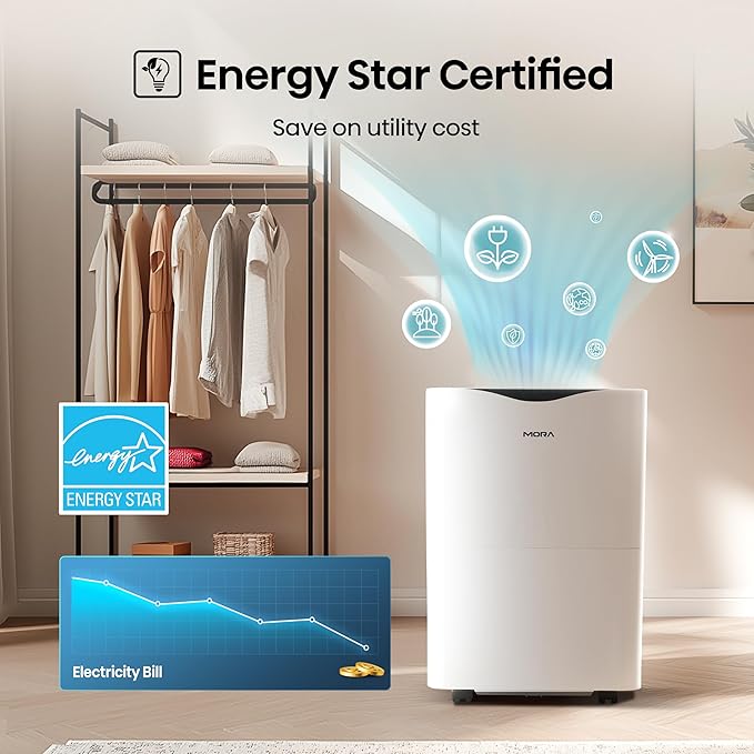 Mora Mora by Hisense 35 Pint Dehumidifier, for Space upto 3,000 Sq. Ft at Home, in Basements and Large Rooms, Energy Star, Quiet Operation,Filter Indicator with Washable Filter, 2 Years Warranty - Image 6