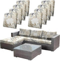 8Pcs Outdoor Stretch Cushion Covers,Waterproof Outdoor Chair Floral Cushion Covers for Patio Furniture, Washable Beige Couch Covers Replacement for Patio Furniture by CALBODE