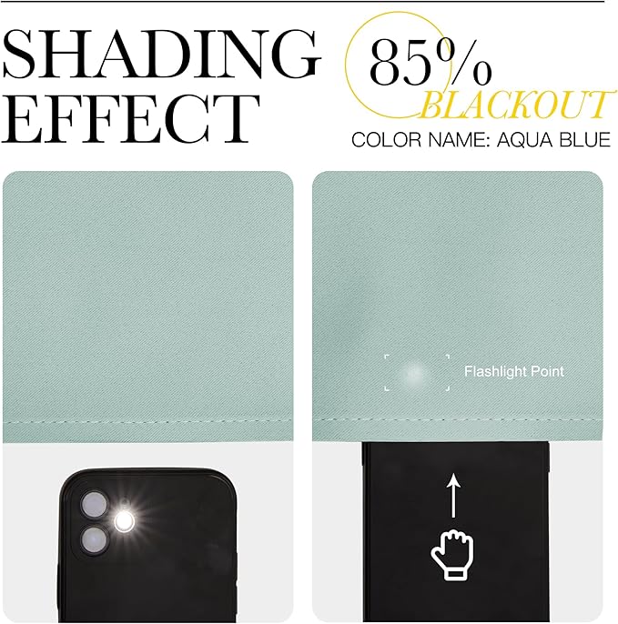 NICETOWN Blackout Curtains for Living Curtains, Aqua Blue, 2 Panels, 29 by 30, Room Darkening Window Curtain Panels, Easy-Care Solid Thermal Insulated Draperies/Drapes for Daughter Room - Image 4