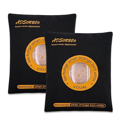 ADSorbco Rechargeable Desiccant Packs for Storage, Rechargeable Silica Gel Packets, Color Indicating Desiccant Packs for Suitcase, Storage Bins, 3D Filaments, Electronics, Cars, Safe (26, 500g) by SorbcoPackagingLLC