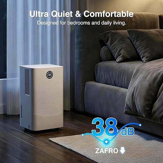 ZAFRO Dehumidifier for Home & Basement with Drain Hose, Energy Efficient 24 Pints Dehumidifier, Auto or Manual Drainage, Auto Defrost, 3 Modes, 24 Hours Timer - Image 5