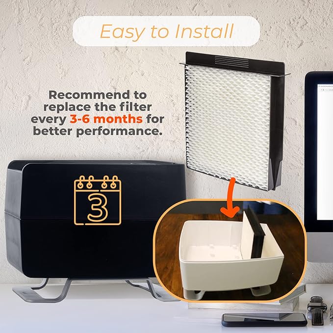 Ximoon 1040 Replacement Humidifier Wick Filter for Essick Aircare Humidifier Model B40 B40-C 3D6-100 7D6-100 B23-710 B23-810 D46-720 MA-0300 MA-0500 TD6-710 E27-000 E35-000 5000 7000-4 Pack - Image 4