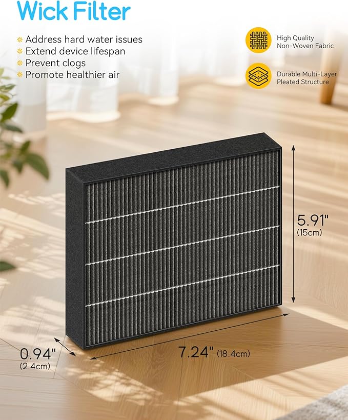 6000S Replacement Filter Kit Compatible with LEVOIT Superior 6000S Smart Evaporative Humidifier (8 Pack Gray Wick Filters and 8 Pack Sponge Filters) - Image 3