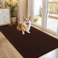 OLANLY Dog Door Mat for Muddy Paws 54x32, Absorbs Moisture and Dirt, Absorbent Non-Slip Washable Doormat, Quick Dry Chenille Mud Mat for Dogs, Entry Indoor Entryway Carpet for Inside Floor, Brown by OLANLY