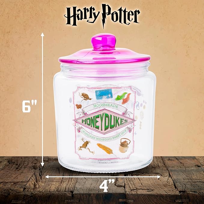 Silver Buffalo Harry Potter Hogsmeade Honeydukes Treats Glass Cookie Snack Candy Jar With Lid (Small) - Image 8