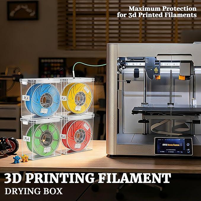 Filament Storage Box, 4 Pack Filament containers. This 3D Printer Filament Storage Box Features a Secure Sealing System That Keeps Them Waterproof and dust-Proof, Keeping Them Organized (4.0 L). - Image 7