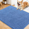 OLANLY Dog Door Mat for Muddy Paws 40x32, Absorbs Moisture and Dirt, Absorbent Non-Slip Washable Doormat, Quick Dry Chenille Mud Mat, Entry Indoor Entryway Carpet for Inside Floor, Cornflower Blue by OLANLY