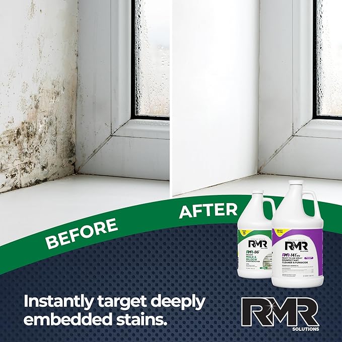 RMR Brands DIY Mold Remover Bundle - Complete Mold Killer & Stain Remover Bundle - Mold and Mildew Prevention Kit, Disinfectant Spray, Includes 2-1 Gallon Bottles - Image 8