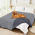 Smiry Waterproof Dog Bed Cover Pet Blanket, Soft Washable Dog Blanket for Furniture Bed Couch Sofa Reversible, Checkered (82"x82", Grey/Dark Grey) by Smiry
