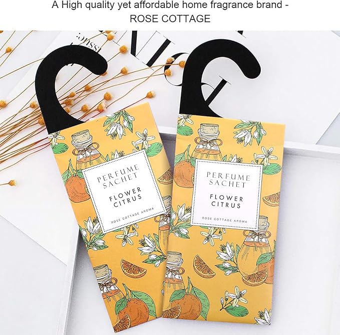 ROSE COTTAGE Large 12 Packs Flower Citrus Hanging Closet Air Freshener Scented Sachets Long Lasting Smell Goods - Image 7