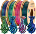Comgrow Silk Shiny Rainbow Multi-Color 3D Printer Filament, Comgrow 3D Printing Materials Silk PLA 1.75mm, 3D Printing Filament +/-0.02mm, 250g X 4 Spool by Comgrow
