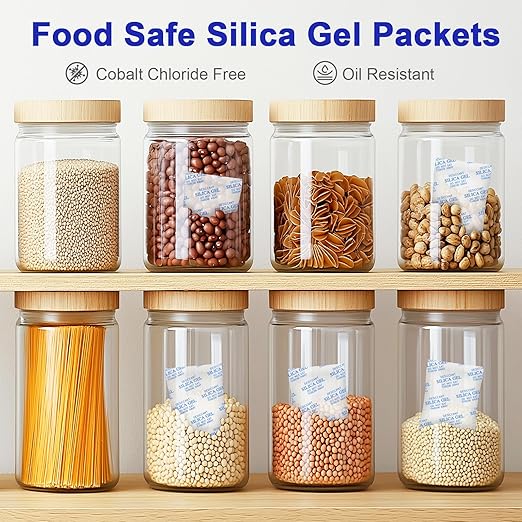 Desiccant Packs for Storage, 75 Packs 20 Gram Silica Gel Packets for Moisture Control, Food Grade Moisture Absorbers with Color Indicating, Desiccant Packs for Foods, Electronics, Jewelry, Safe - Image 3