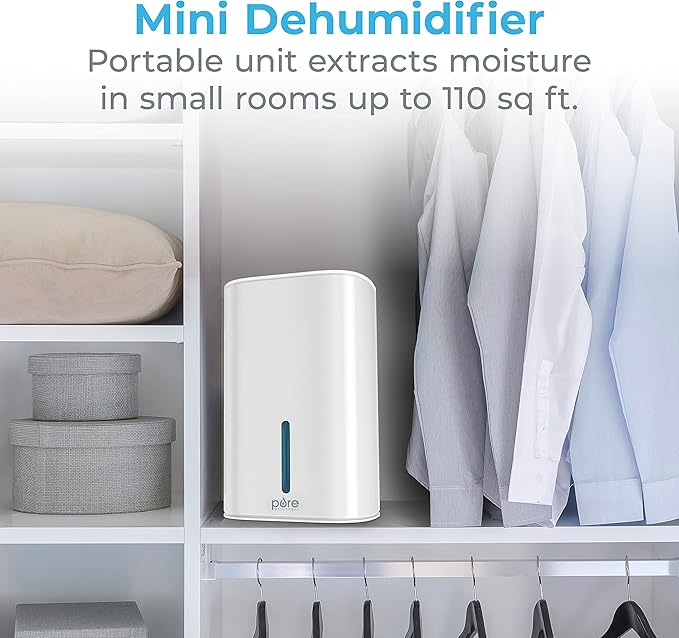 Pure Enrichment PureDry Mini Dehumidifier - 27oz Compact Water Tank Eliminates 300ml/day of Excess Moisture from Closets, Bathrooms, Boats, Kitchens, and Other Small Rooms and Living Spaces - Image 2
