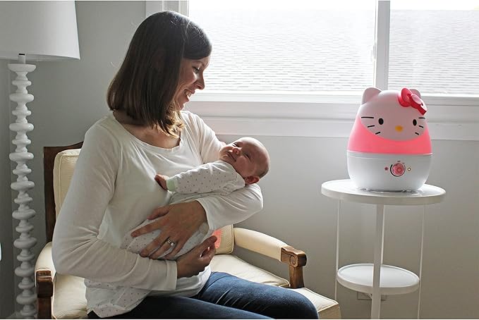 Crane Adorables Ultrasonic Humidifiers for Bedroom and Baby Nursery, 1 Gallon Cool Mist Air Humidifier for Large Room or Kid's Room, Humidifier Filters Optional, Hello Kitty - Image 3