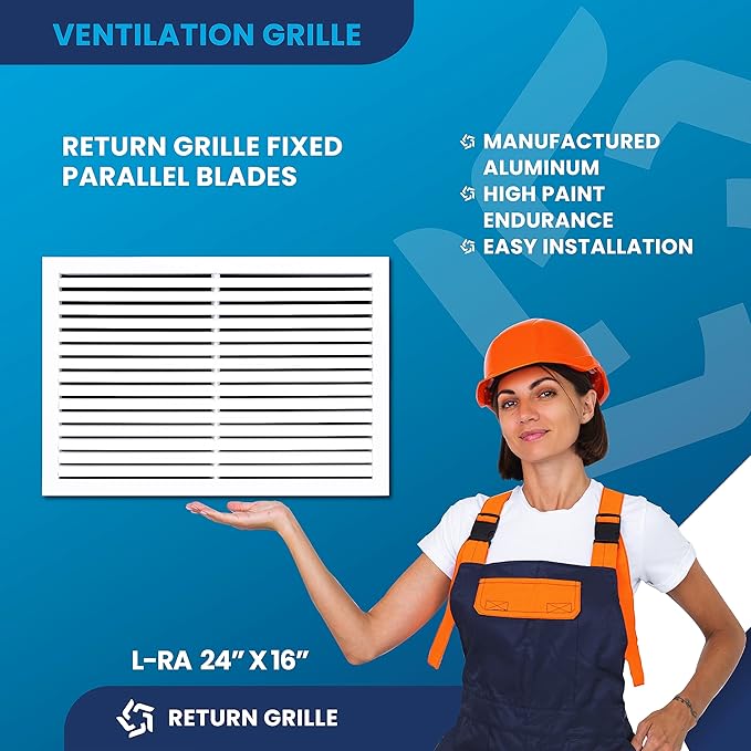 24x14 Inch (Duct Opening) Air Return Vent Cover Decorative – Premium Aluminum AC Vent Cover for Ceiling & Wall, Rustproof Grille, Ideal for Home HVAC Grille, Durable & Easy to Install by ACLAMINAIRE - Image 2