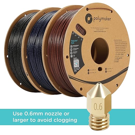 Polymaker Glitter PLA Filament 1.75mm, Galaxy Blue PLA 3D Printer Filament 1kg - Twinkling Filament, Dimensional Accuracy +/- 0.03mm (0.6mm Nozzle Required)… - Image 2