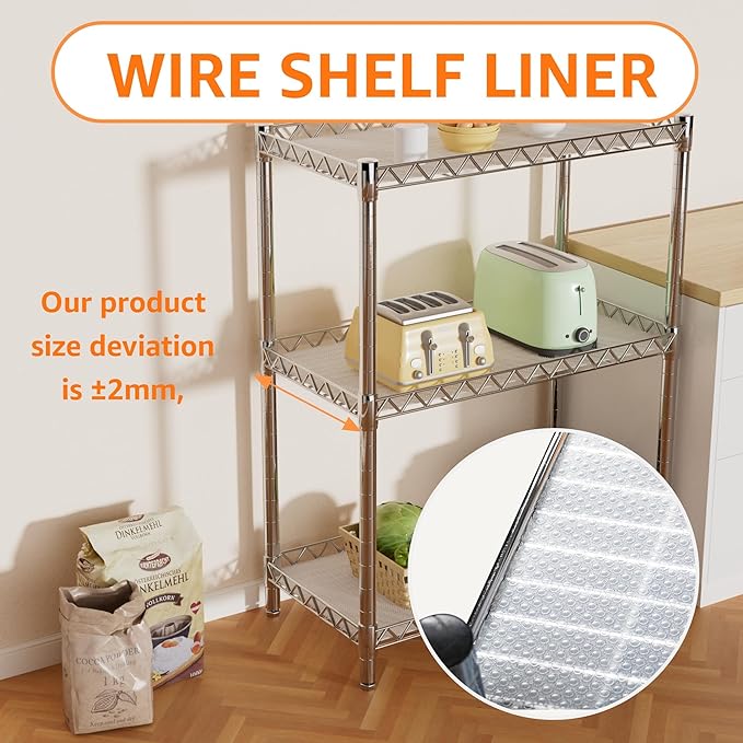 Pantry Shelf Liners for Wire Shelving - 15.5 Inch Wide Clear Thick Waterproof Shelves Liner - Translucent Easy to Cut Drawer Mat for Metal Rack 15.5 in x 120" - Image 5
