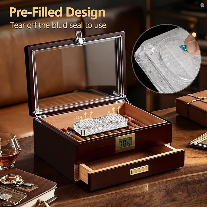 Pre-Filled Cigar Humidifier, Cigar Crystal Gel Humidifier, Suitable for Cigar Boxes and Cigar Cabinets, Maintains Ideal Humidity at 70% and Keeps Cigars Fresh, Cigar Accessories - Image 3