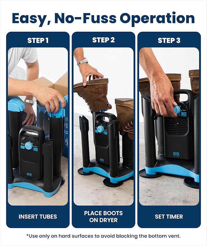 Upgraded Boot Dryer for Work Boots with Ozone Deodorizer - Fast Drying Compact Easy-to-Use Shoe Warmer Adjustable Tube Design - Fast Drying Shoes Dryers for Sneakers & Gloves, Ski Gears (2 Pair) - Image 7