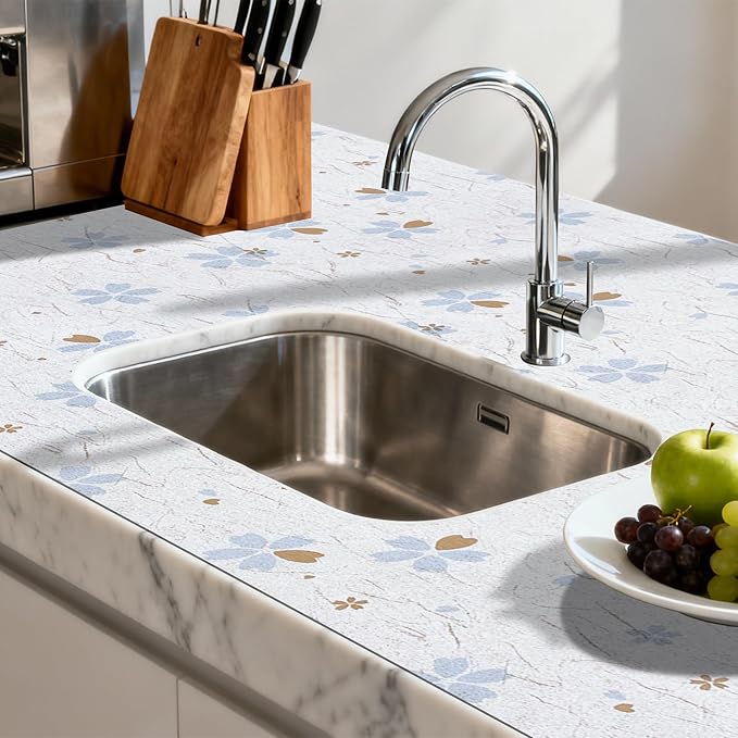 FIFTY FEET 12"x120" Non-Adhesive Shelf Liner for Kitchen Cabinets and Drawers, Washable Non-Slip PVC Cabinet Liner (White Floral)(10 Roll) - Image 6