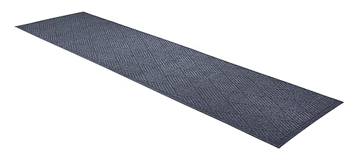 Guardian EcoGuard Diamond Indoor Wiper Floor Mat, Recycled Plactic and Rubber, 3'x10', Charcoal Black - Image 4