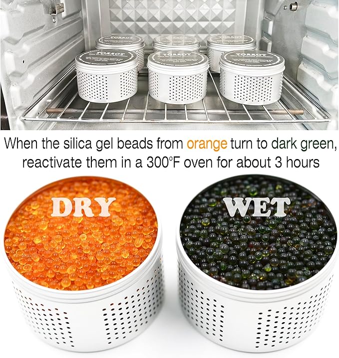 Gun Safe Dehumidifier 200g - Small Silica Gel Desiccant Canister, Moisture Absorber for Gun Cabinets & Safes, Protect 160 Cubic Feet, Silver, Aluminum Shell - Image 4