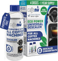 Universal Coffee Machine Descaling Solution. Coffee Machine Descaler Liquid 4 Uses. Descaler Kit. Part of your Barista Accessories Set. Compatible with Nespresso, Phillips, Lavazza, Verismo and More! by Caffenu
